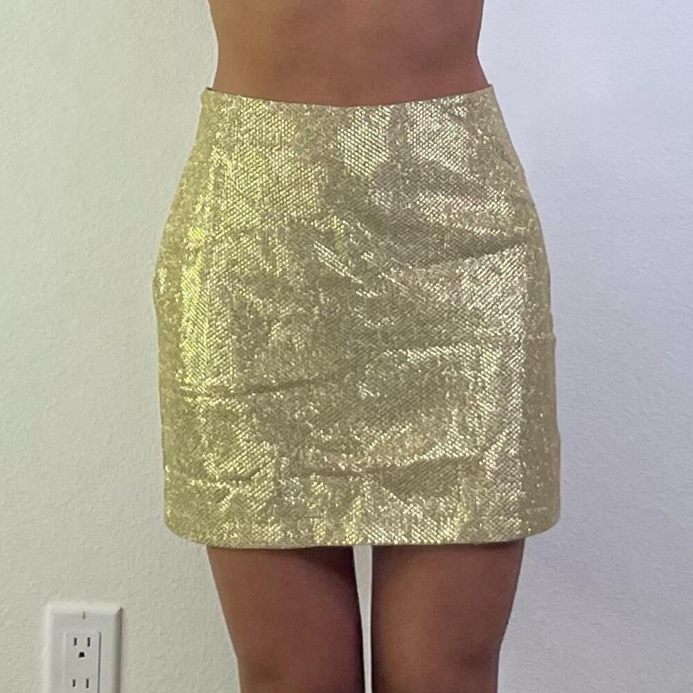 Gold Mini Skirt S
